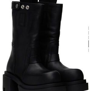 Rick Owens Black Platform Combat Boots